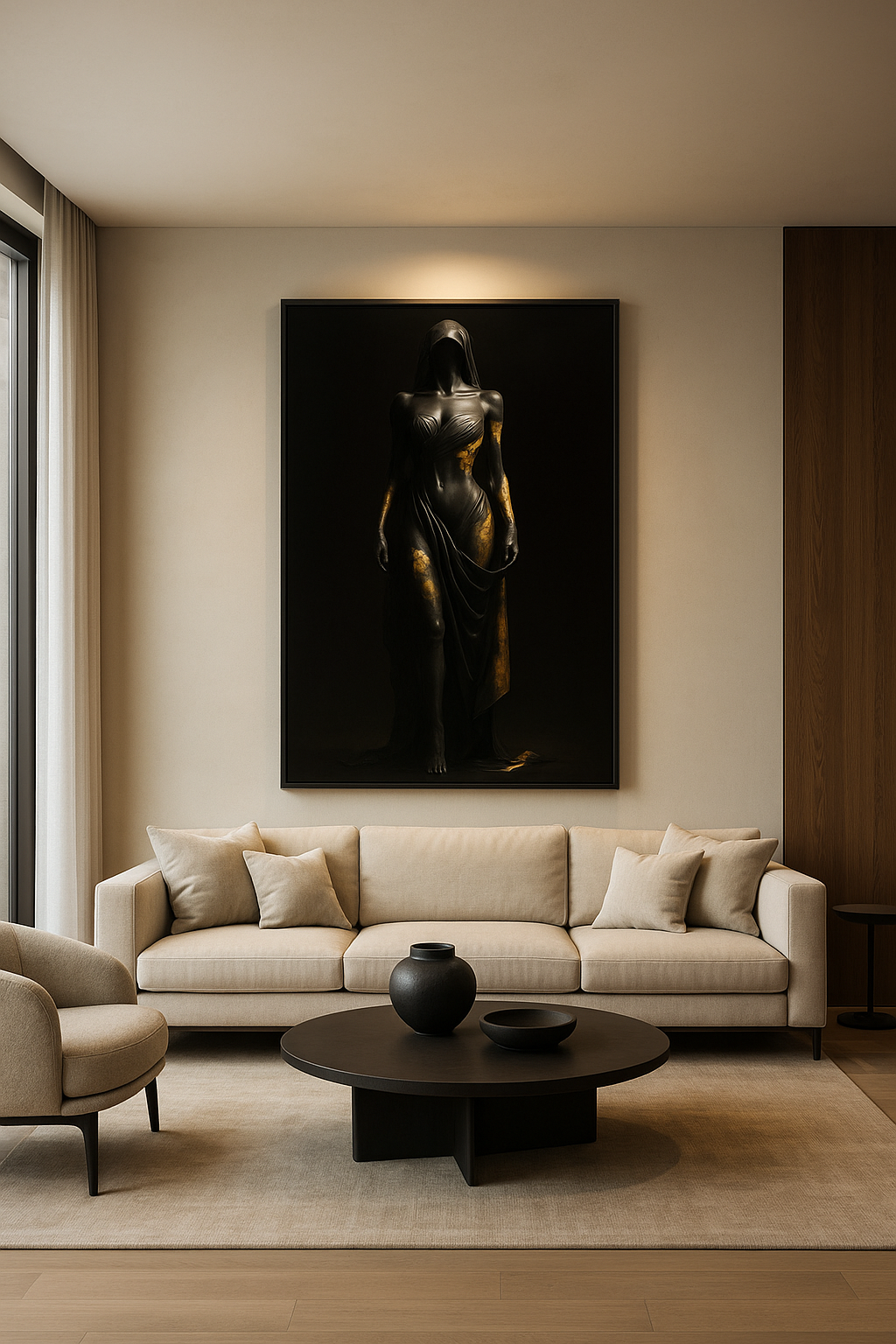 “Gilded Veil” — Limited Edition Black & Gold Fine Art