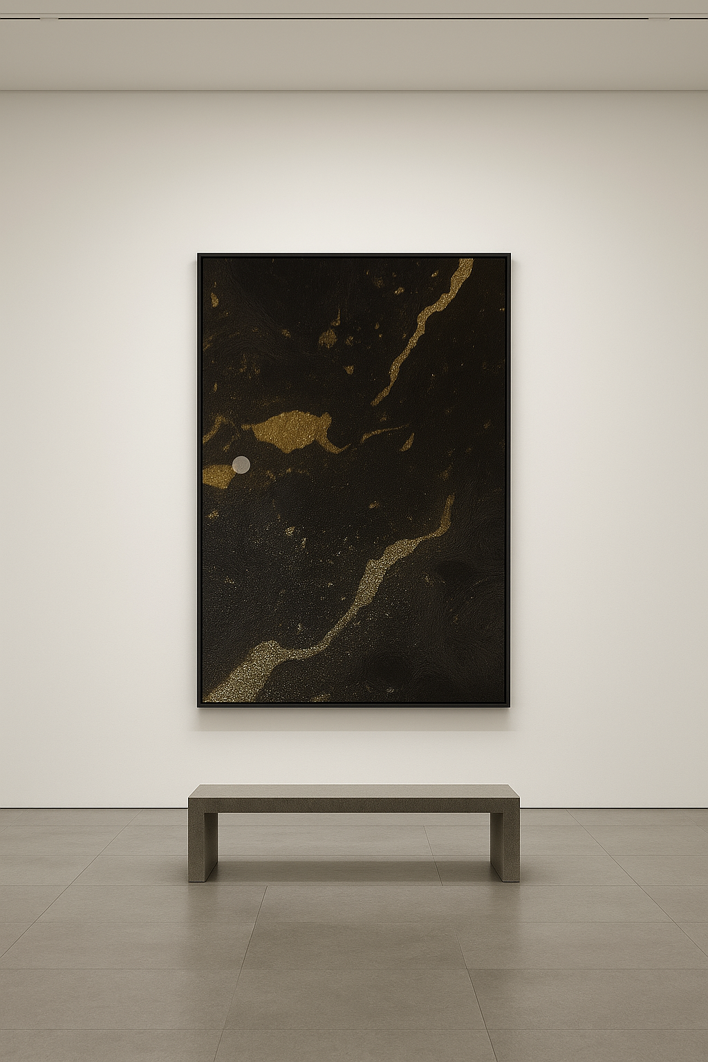 Gilded Silence — Black & Gold Abstract Noire