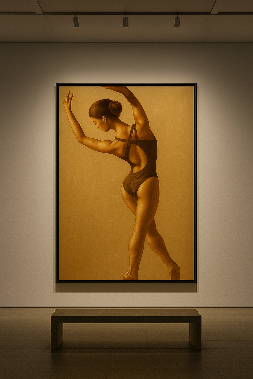 Aurelia in Suspension — Sculptural Figure in Gold