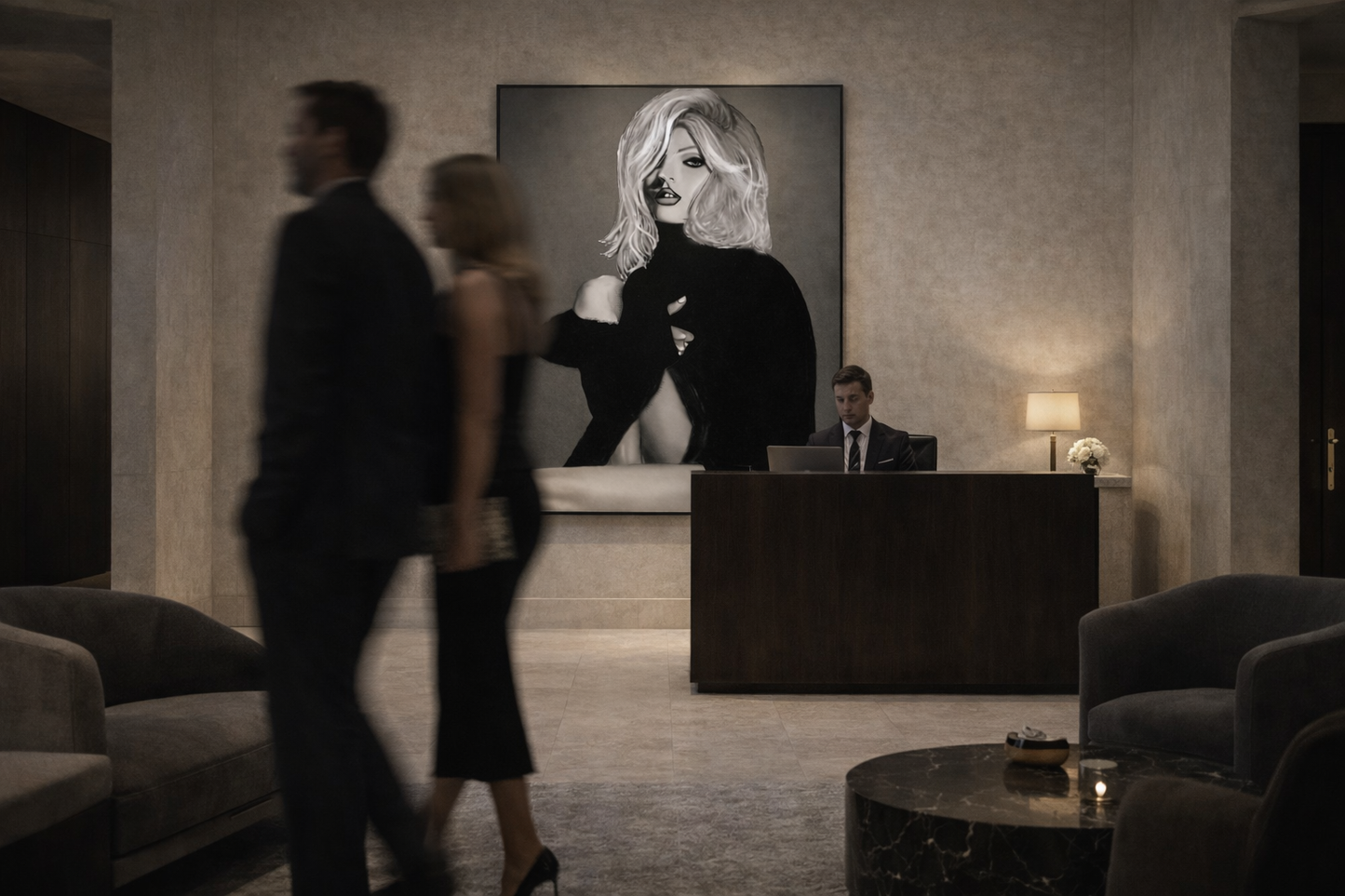 Blue Hour Muse — Limited Edition Monochrome Portrait