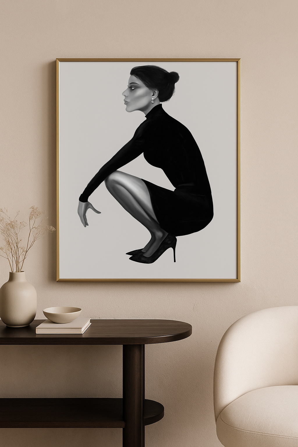 Poise in Silence — Sculptural Noir Study