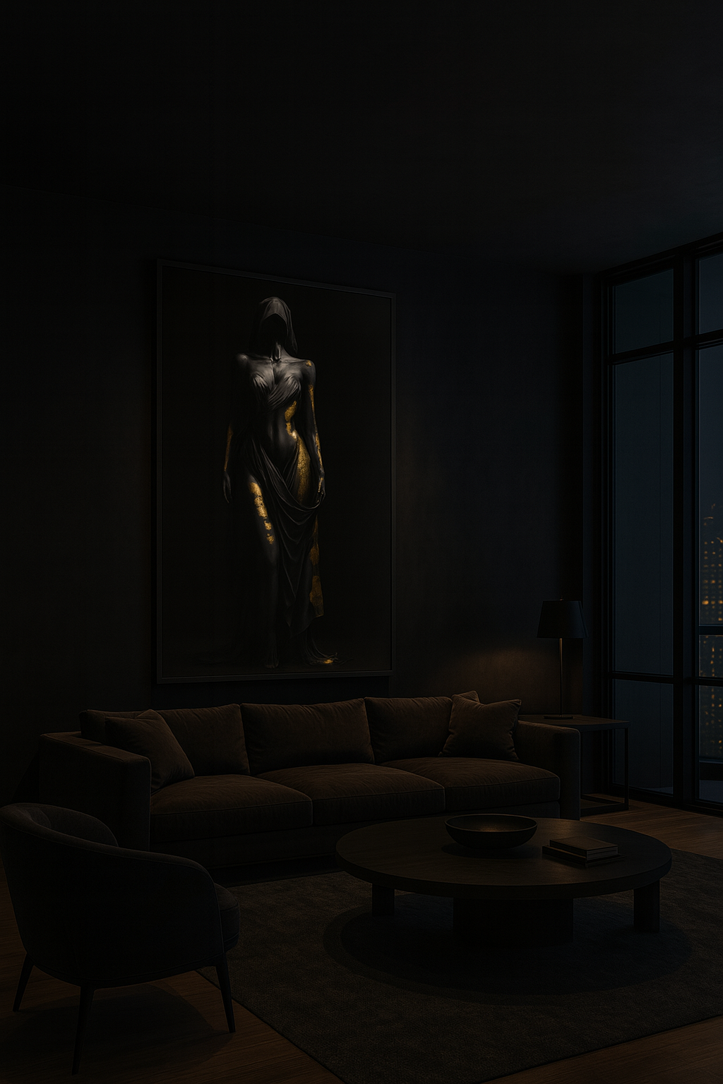 “Gilded Veil” — Limited Edition Black & Gold Fine Art