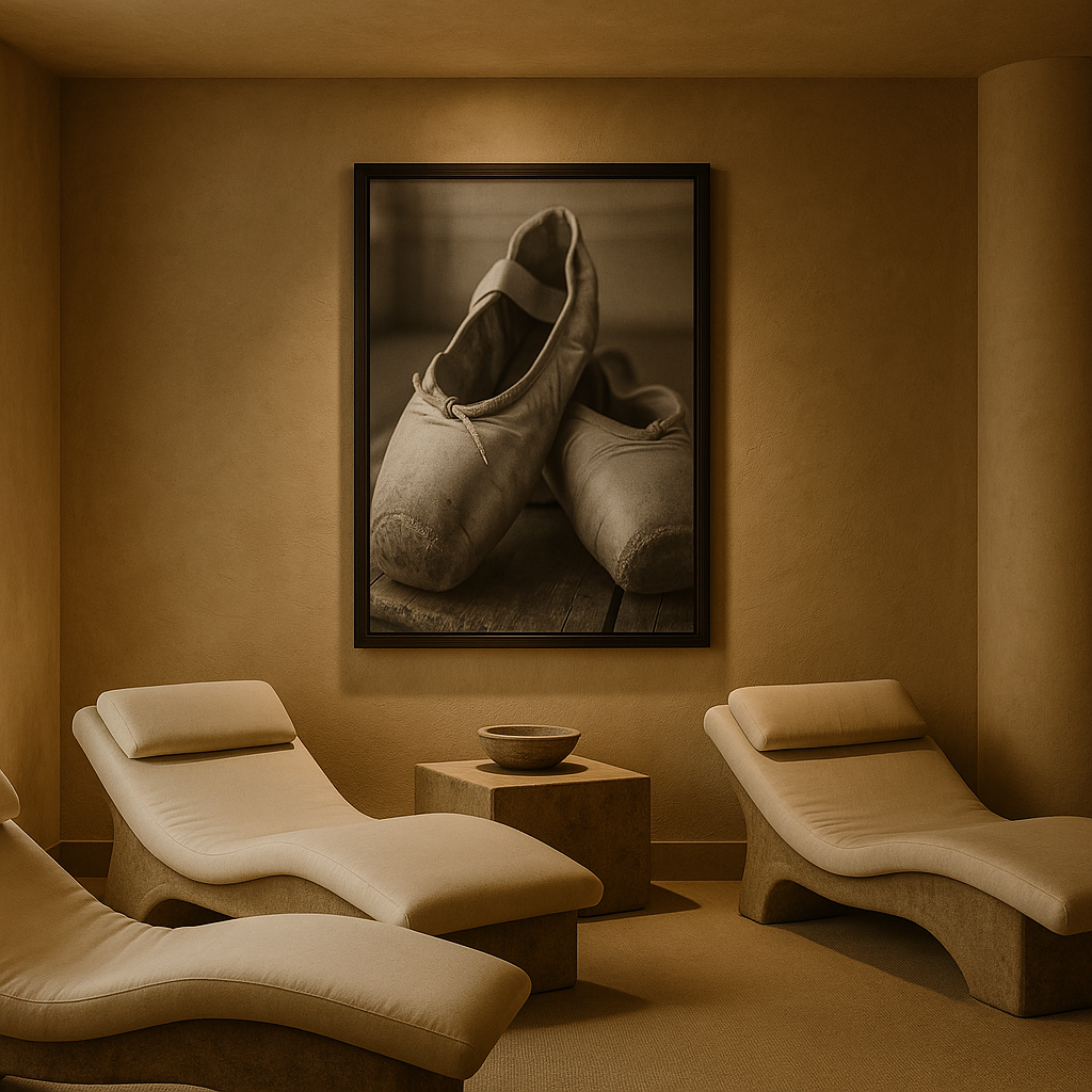 Endure — Worn Ballet Slippers in Monochrome Stillness