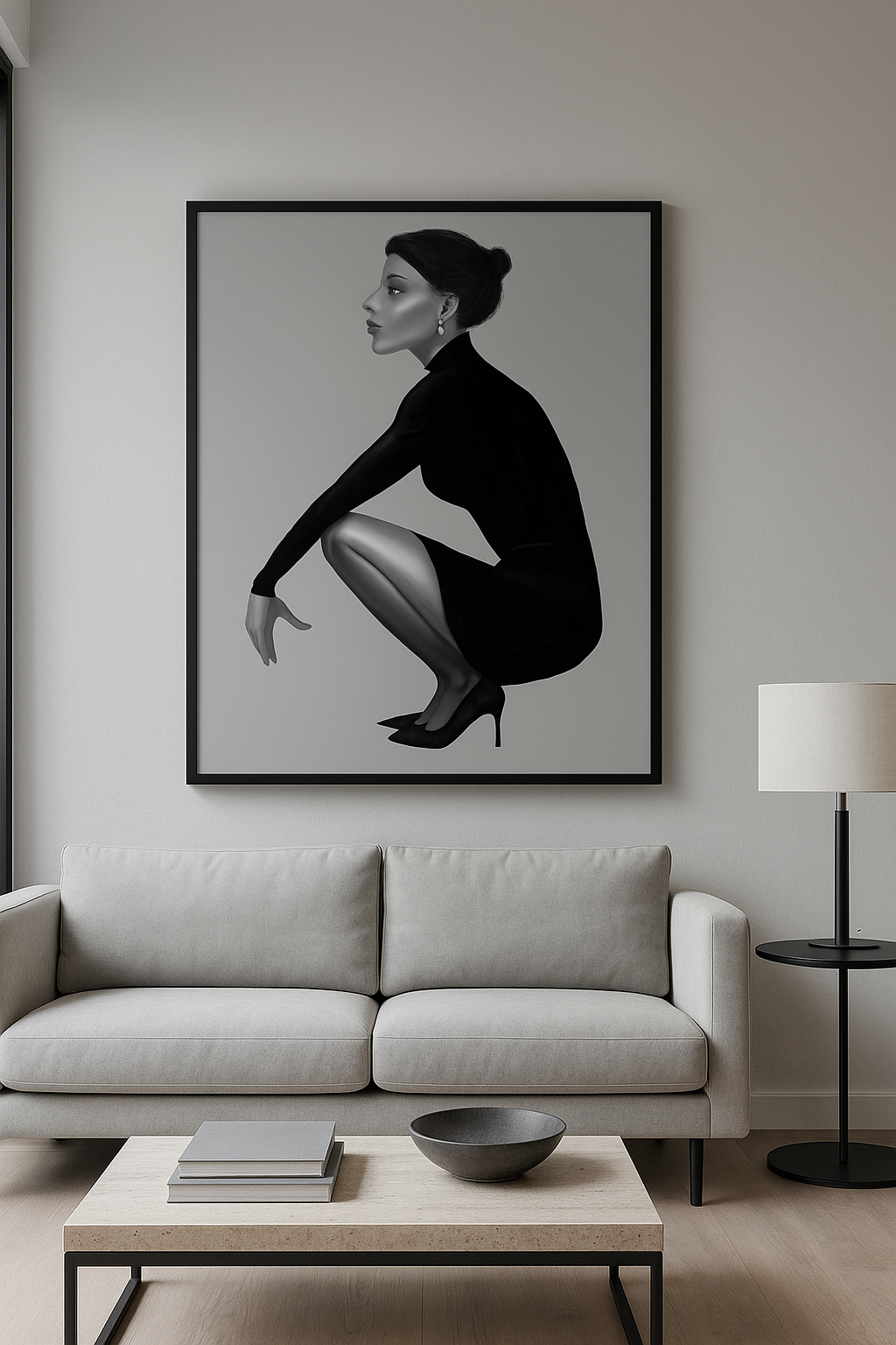 Poise in Silence — Sculptural Noir Study