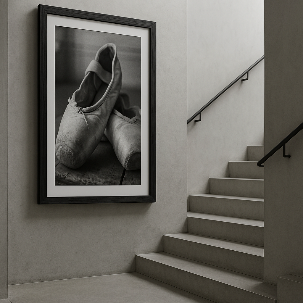 Endure — Worn Ballet Slippers in Monochrome Stillness