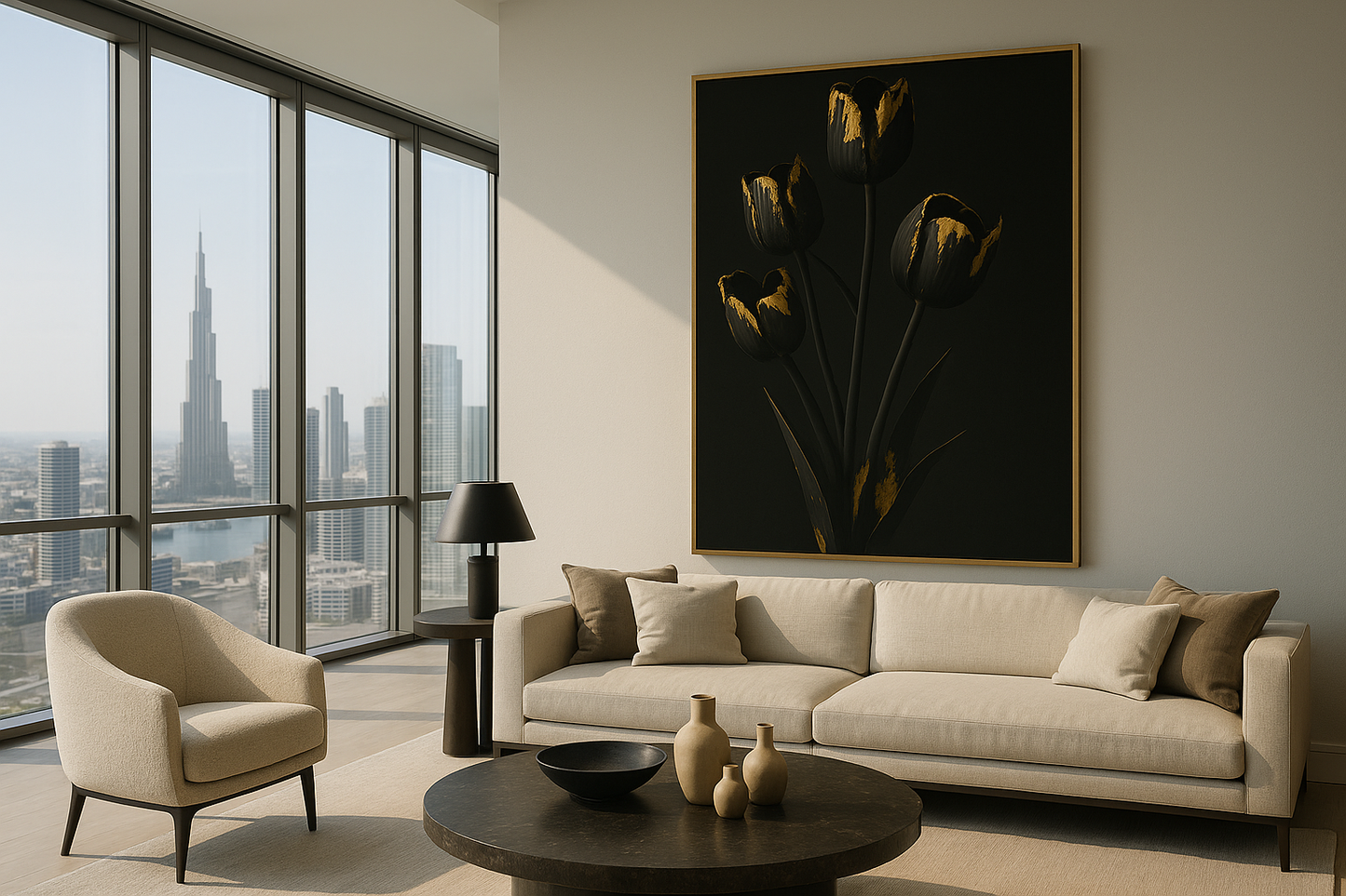 Gilded Stillness — Noir Botanical No. I