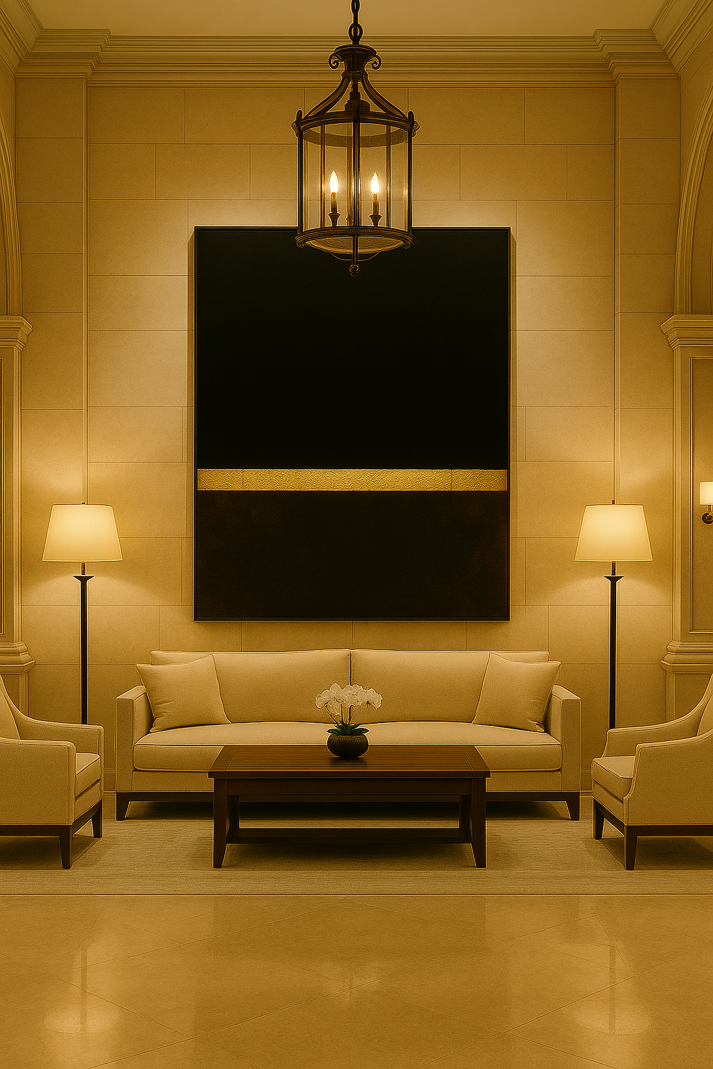 Golden Horizon — Luxury Black & Gold Minimalist Fine Art Print