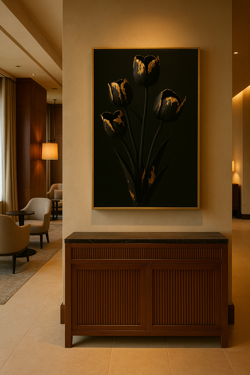 Gilded Stillness — Noir Botanical No. I