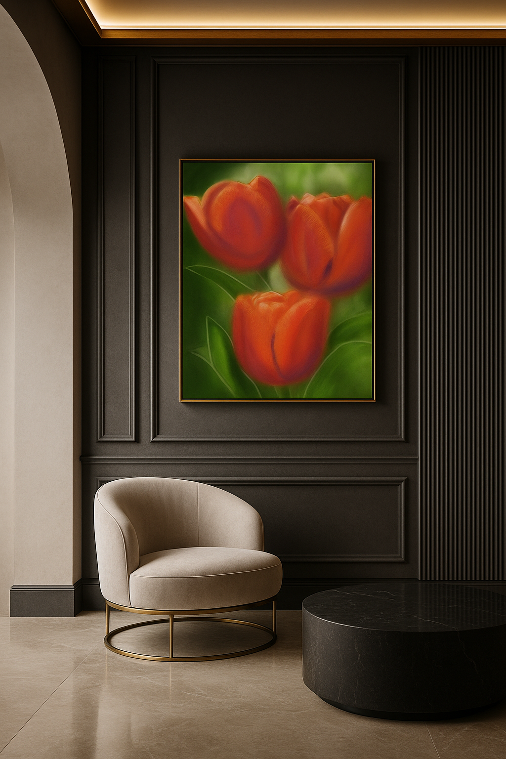 Scarlet Whisper — Limited Edition Impressionist Floral Fine Art
