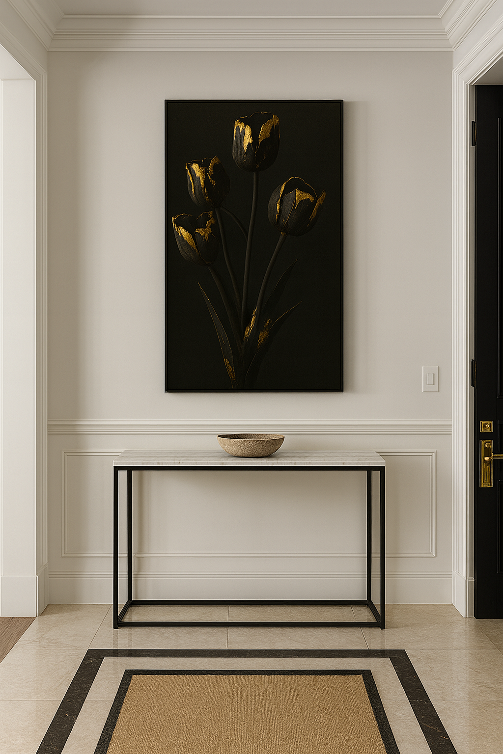 Gilded Stillness — Noir Botanical No. I