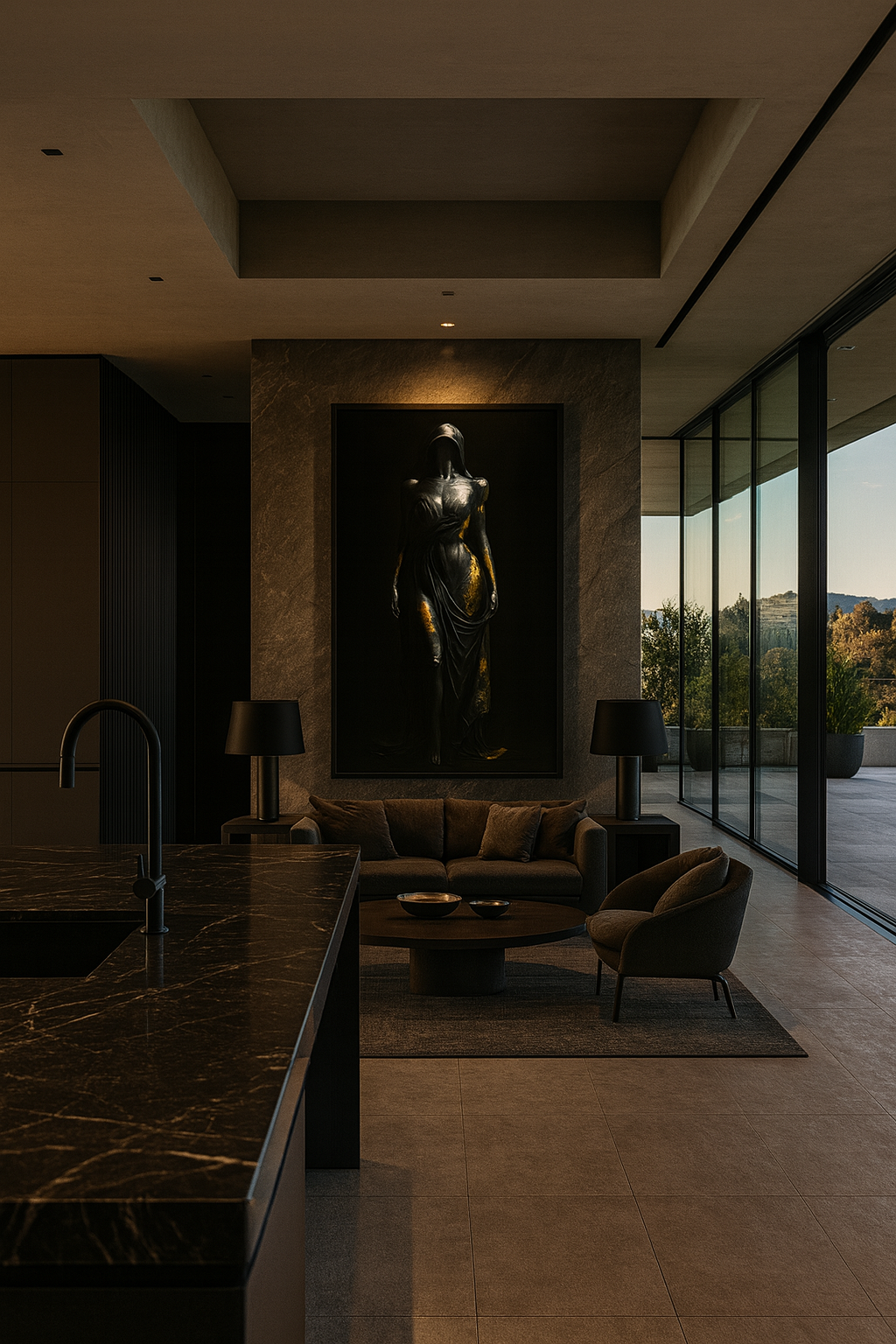 “Gilded Veil” — Limited Edition Black & Gold Fine Art