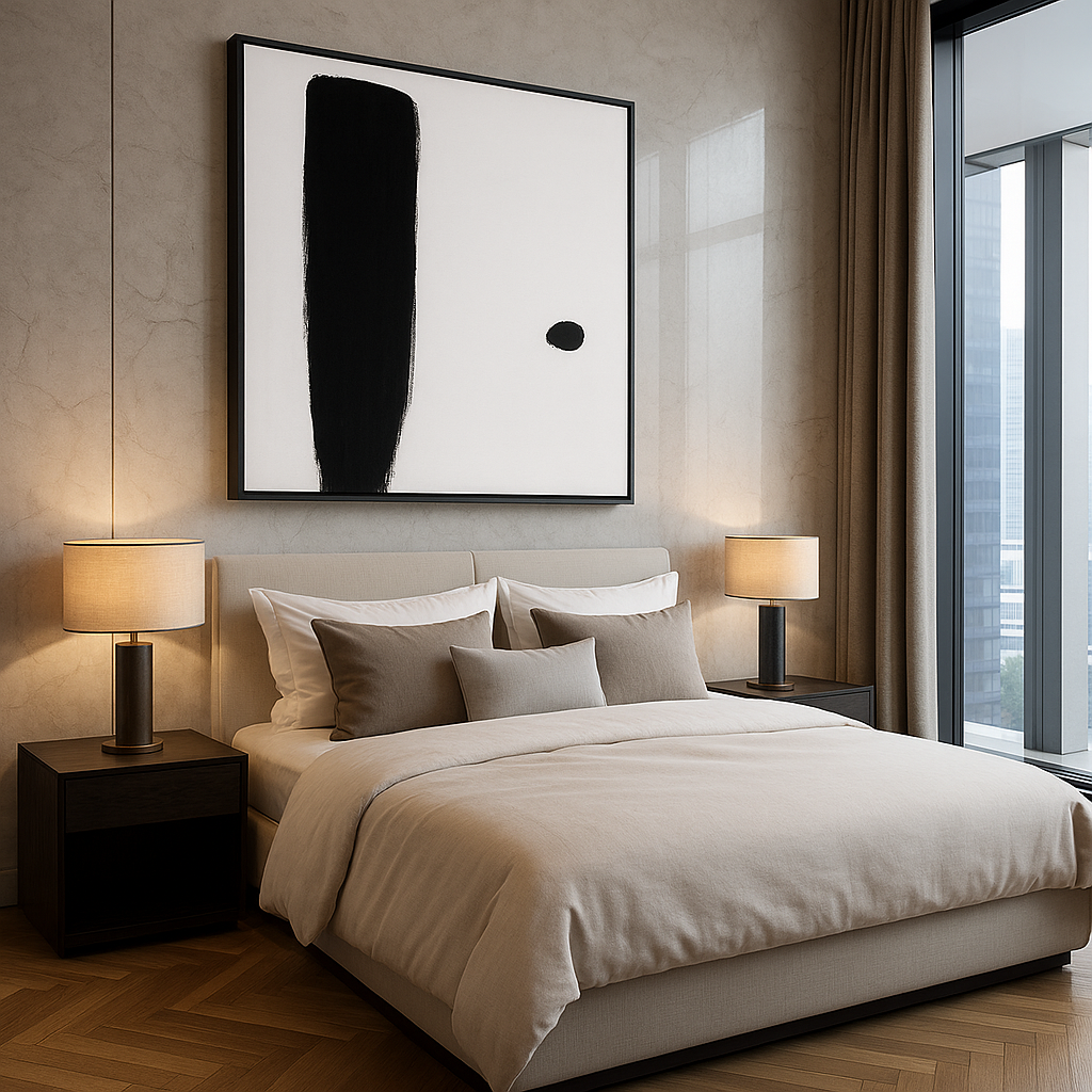 Silent Monolith — Luxury Minimalist Black & White Abstract