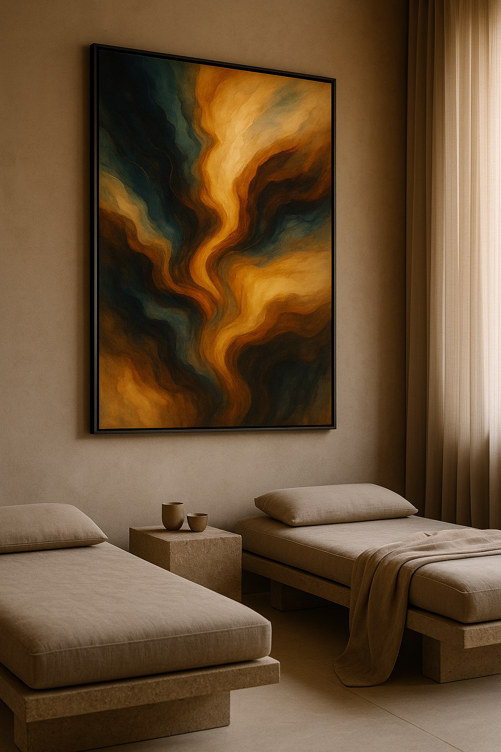 Golden Current — Executive Abstract in Ember & Night