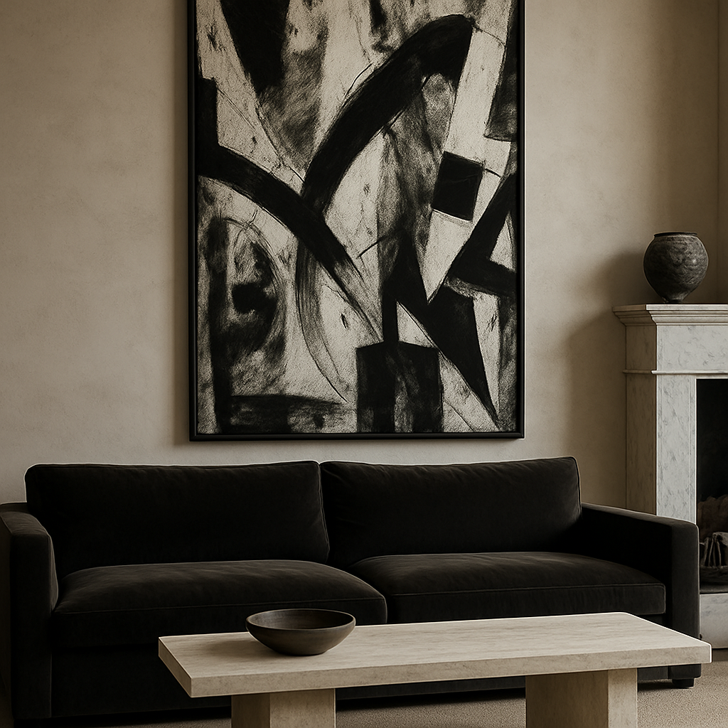 Obsidian Pulse — Monochrome Power Abstract