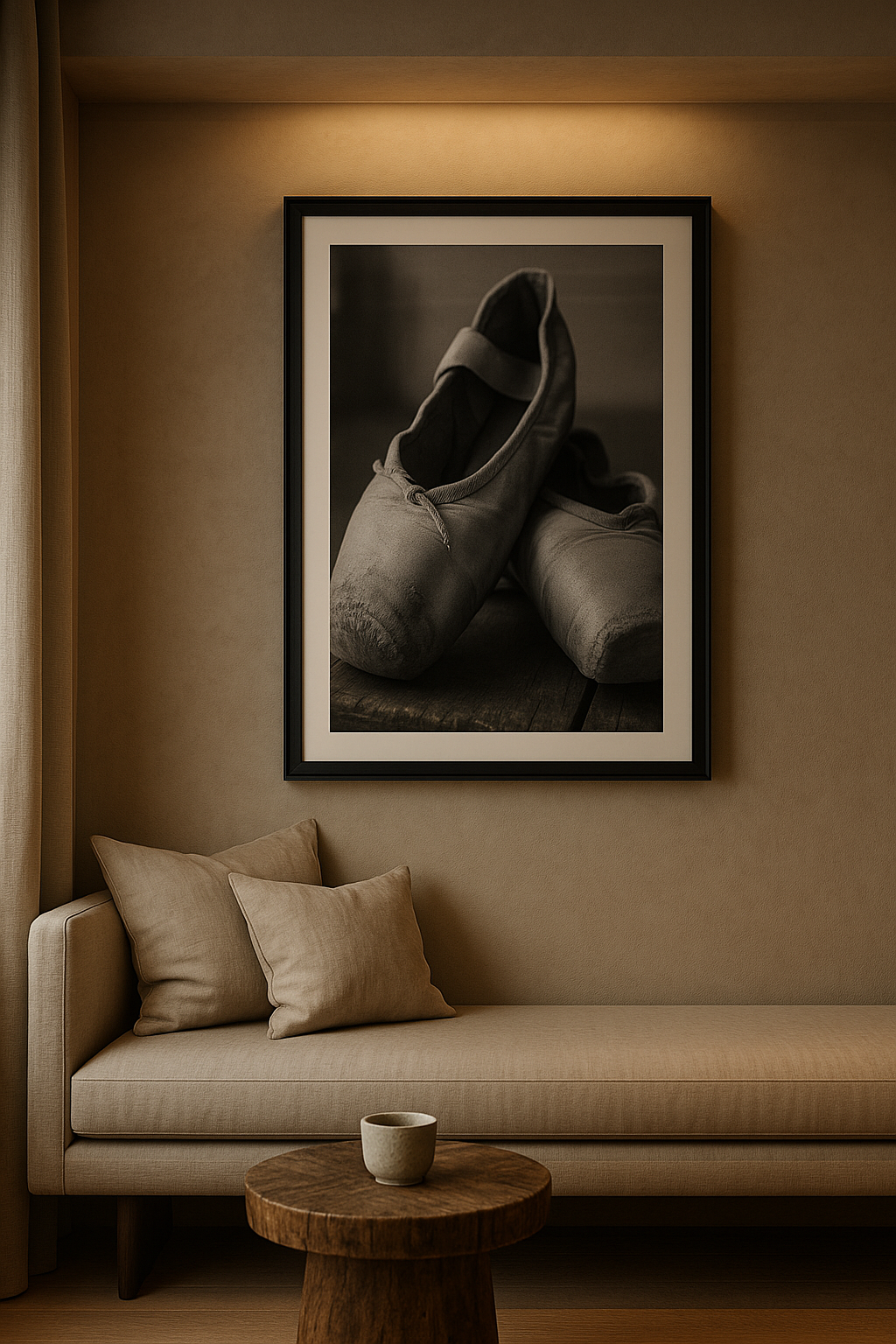 Endure — Worn Ballet Slippers in Monochrome Stillness