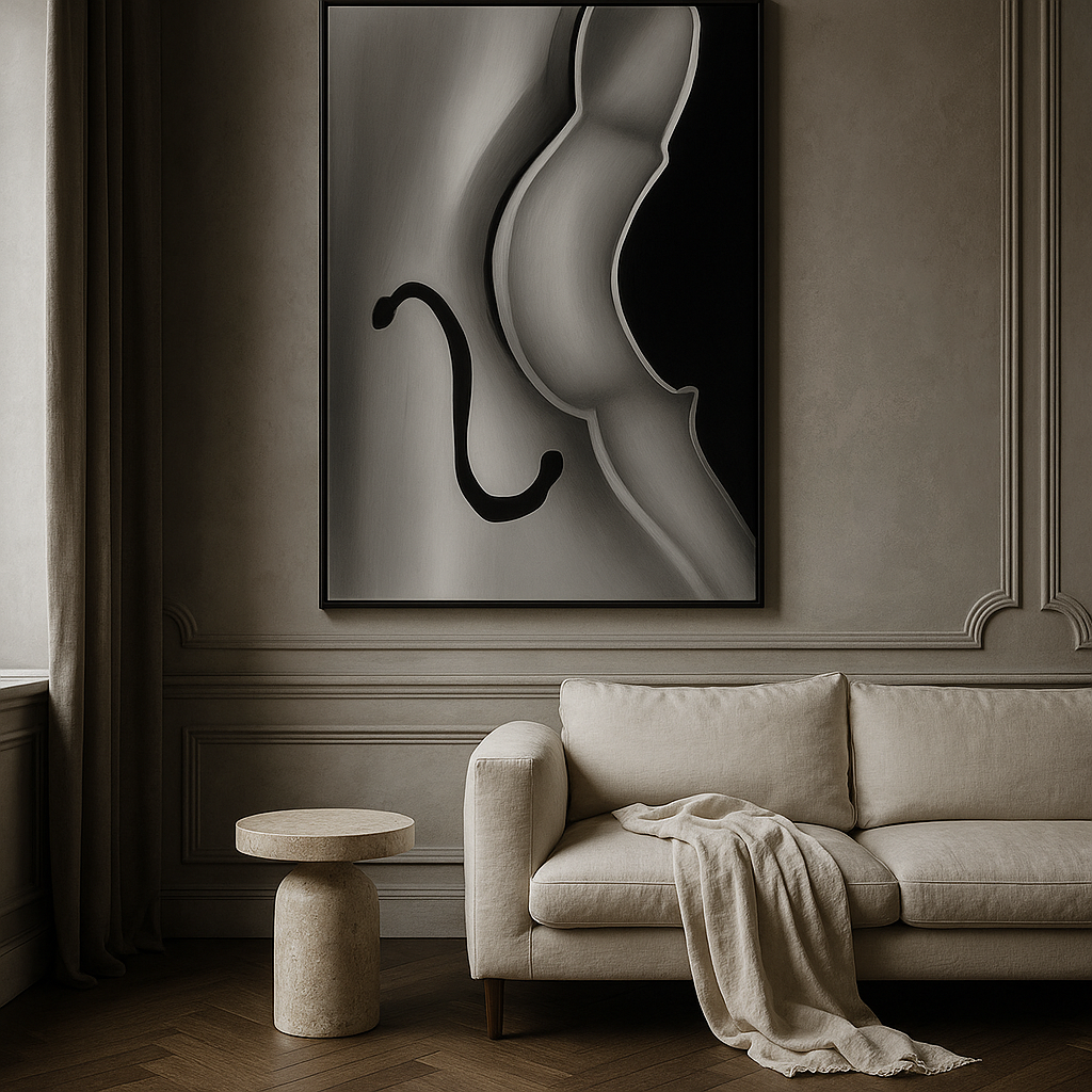 Silent Current — Limited Edition Abstract Noir Fine Art