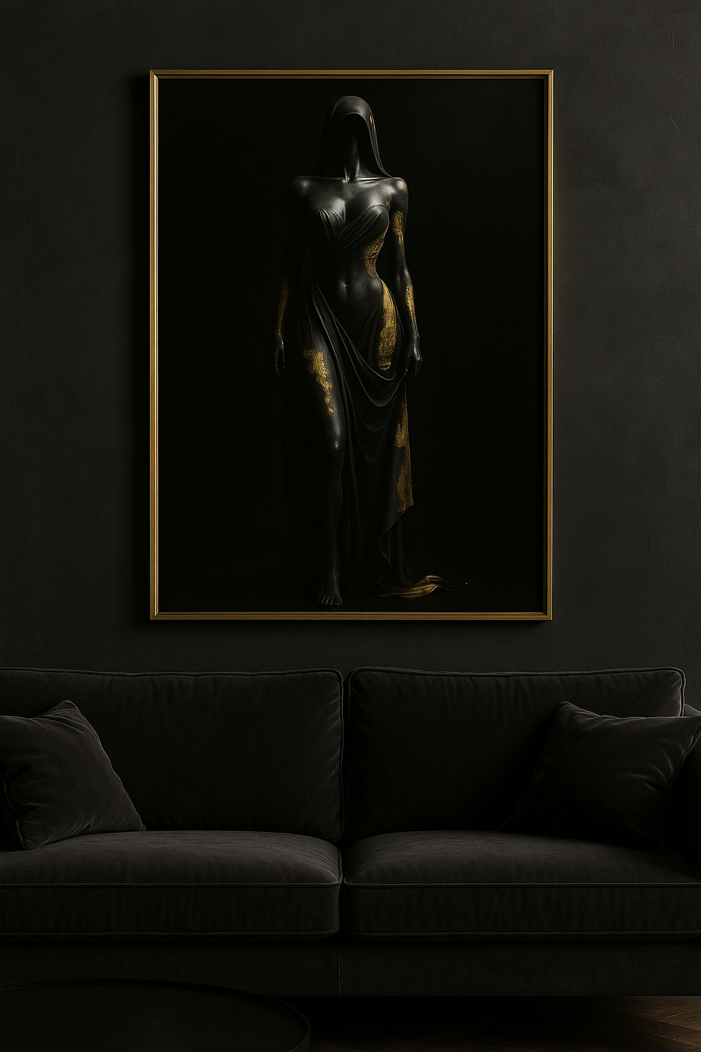 “Gilded Veil” — Limited Edition Black & Gold Fine Art