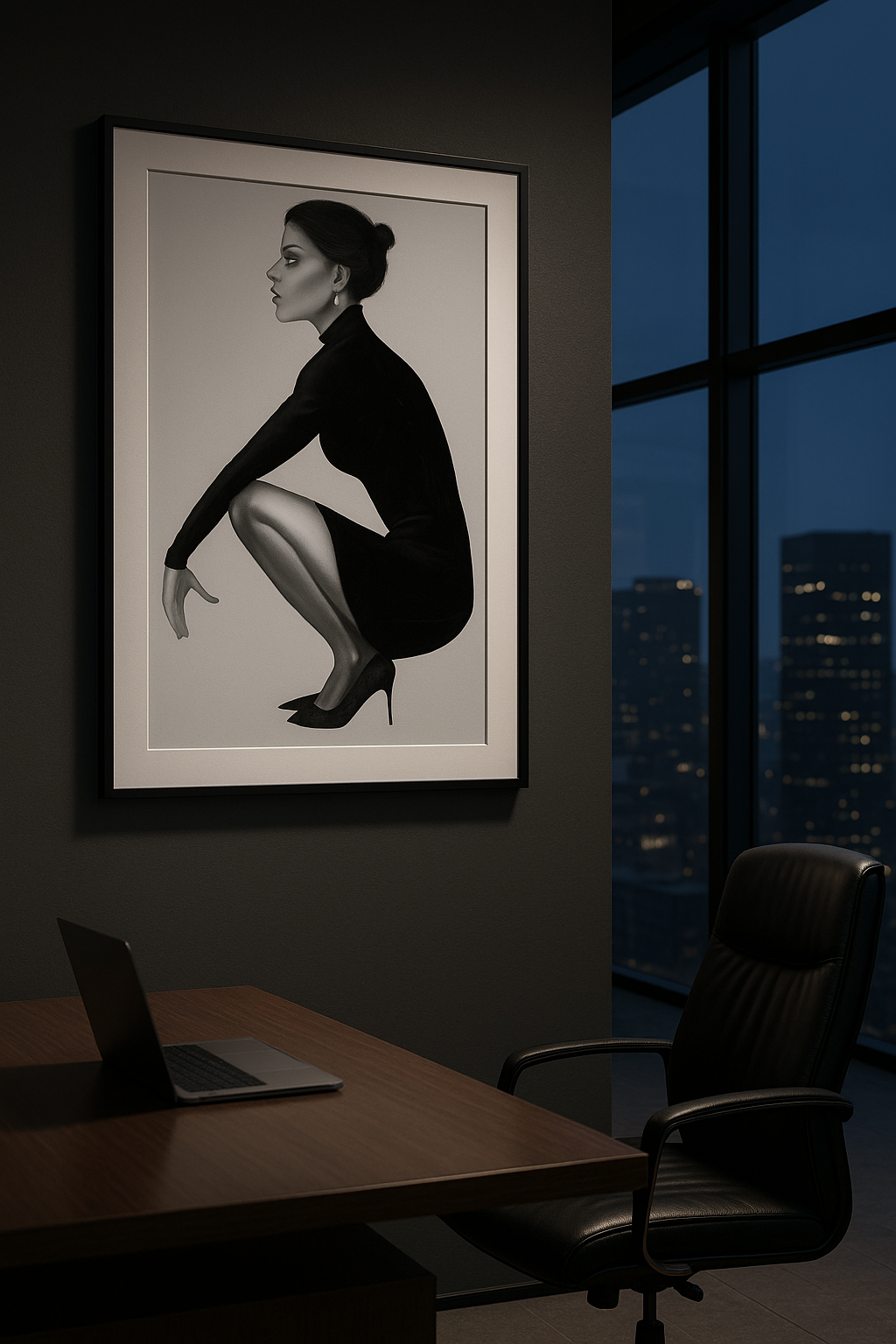 Poise in Silence — Sculptural Noir Study