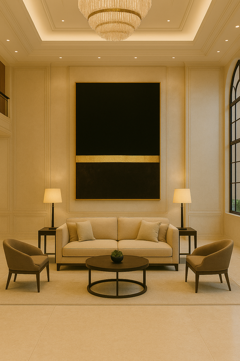 Golden Horizon — Luxury Black & Gold Minimalist Fine Art Print