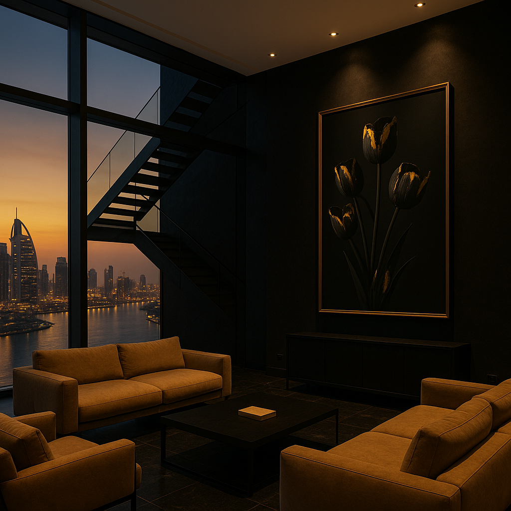 Gilded Stillness — Limited Edition Noir Botanical Masterwork