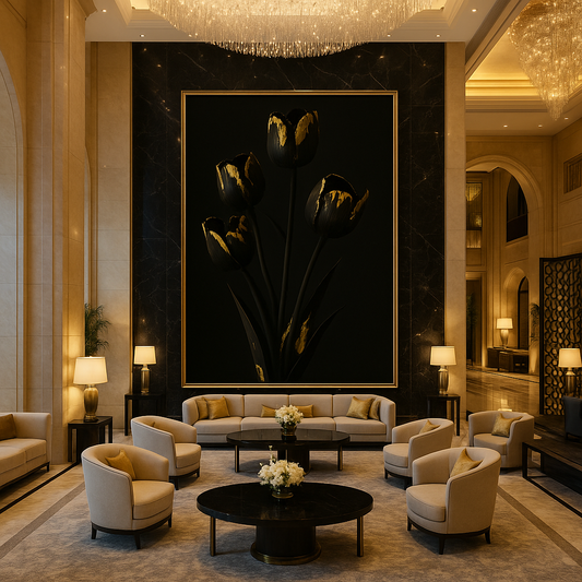 Gilded Stillness — Limited Edition Noir Botanical Masterwork