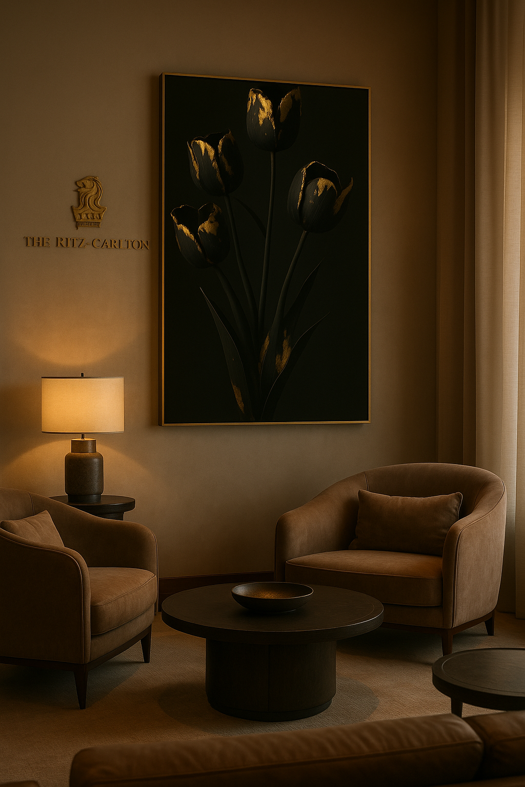 Gilded Stillness — Limited Edition Noir Botanical Masterwork