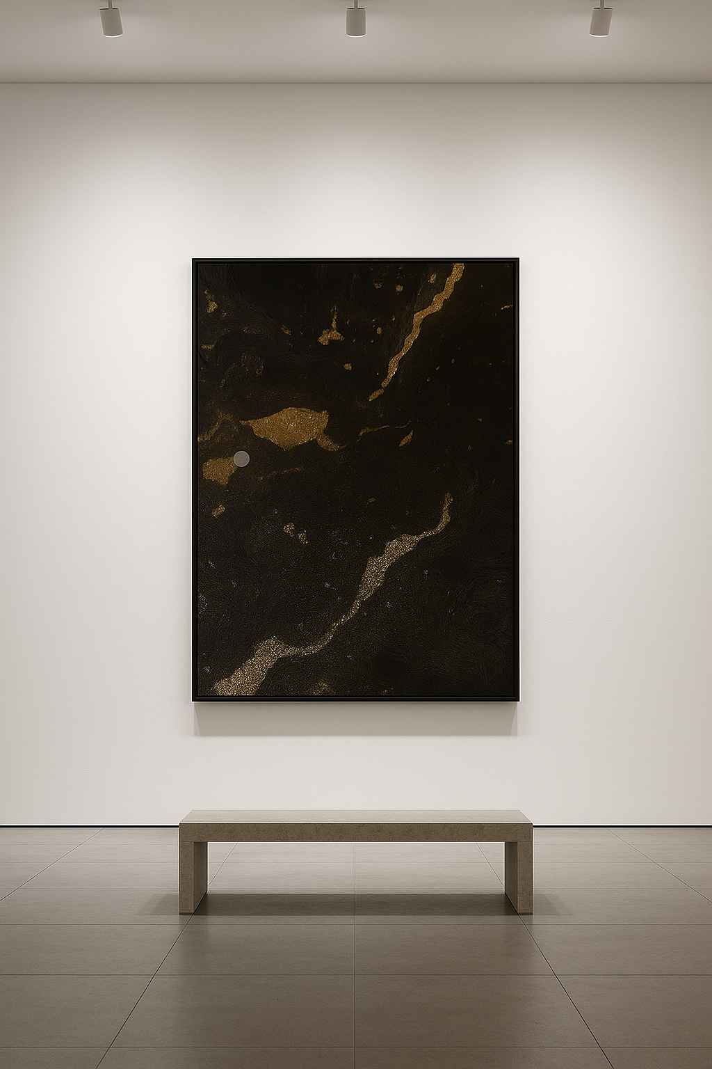 Gilded Silence — Black & Gold Abstract Noire