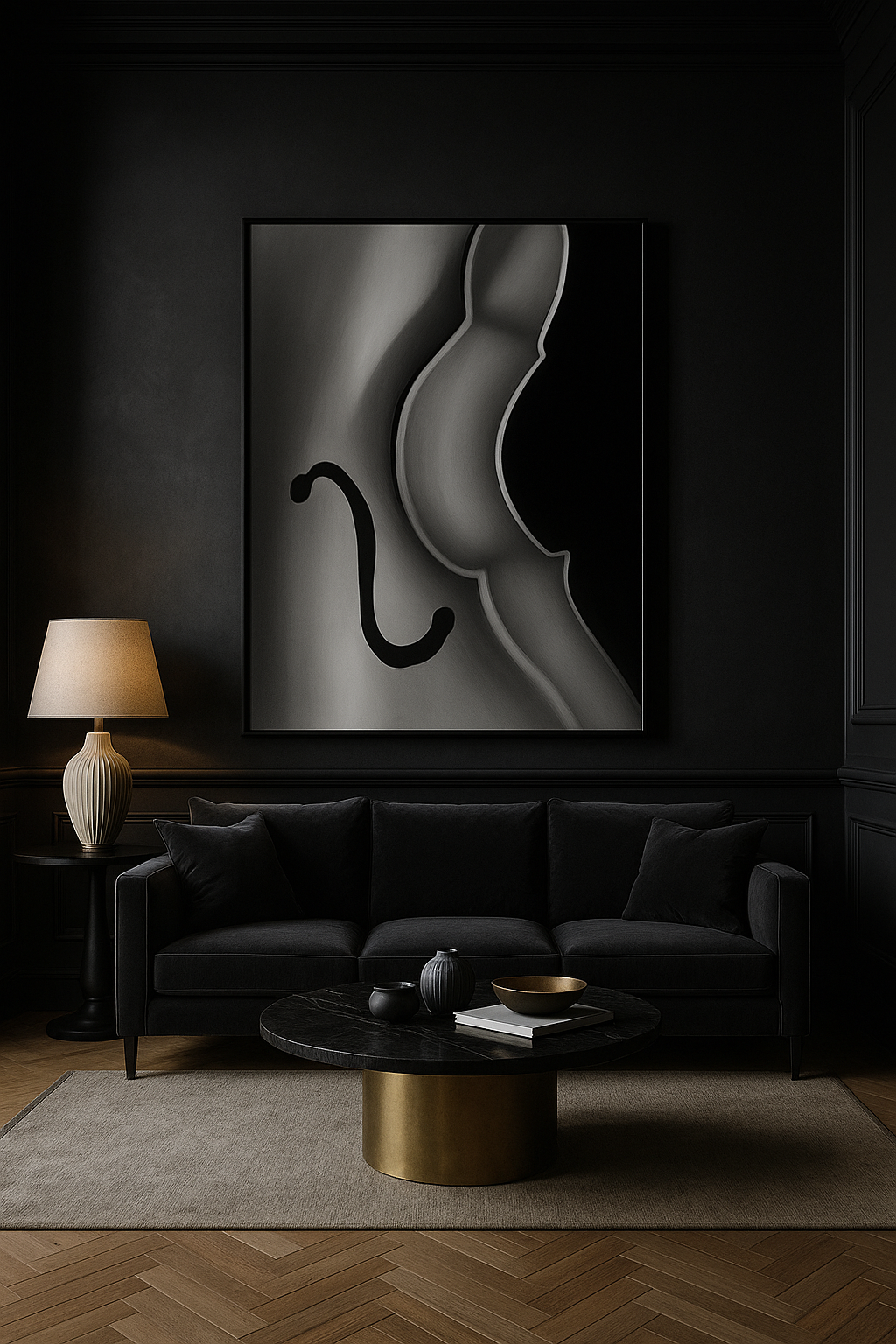 Silent Current — Limited Edition Abstract Noir Fine Art