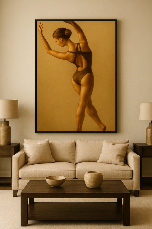 Aurelia in Suspension — Sculptural Figure in Gold