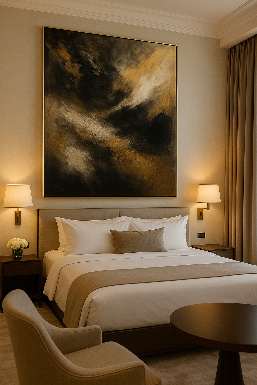 Emberborn — Luxury Black, Gold & Charcoal Abstract Fine Art