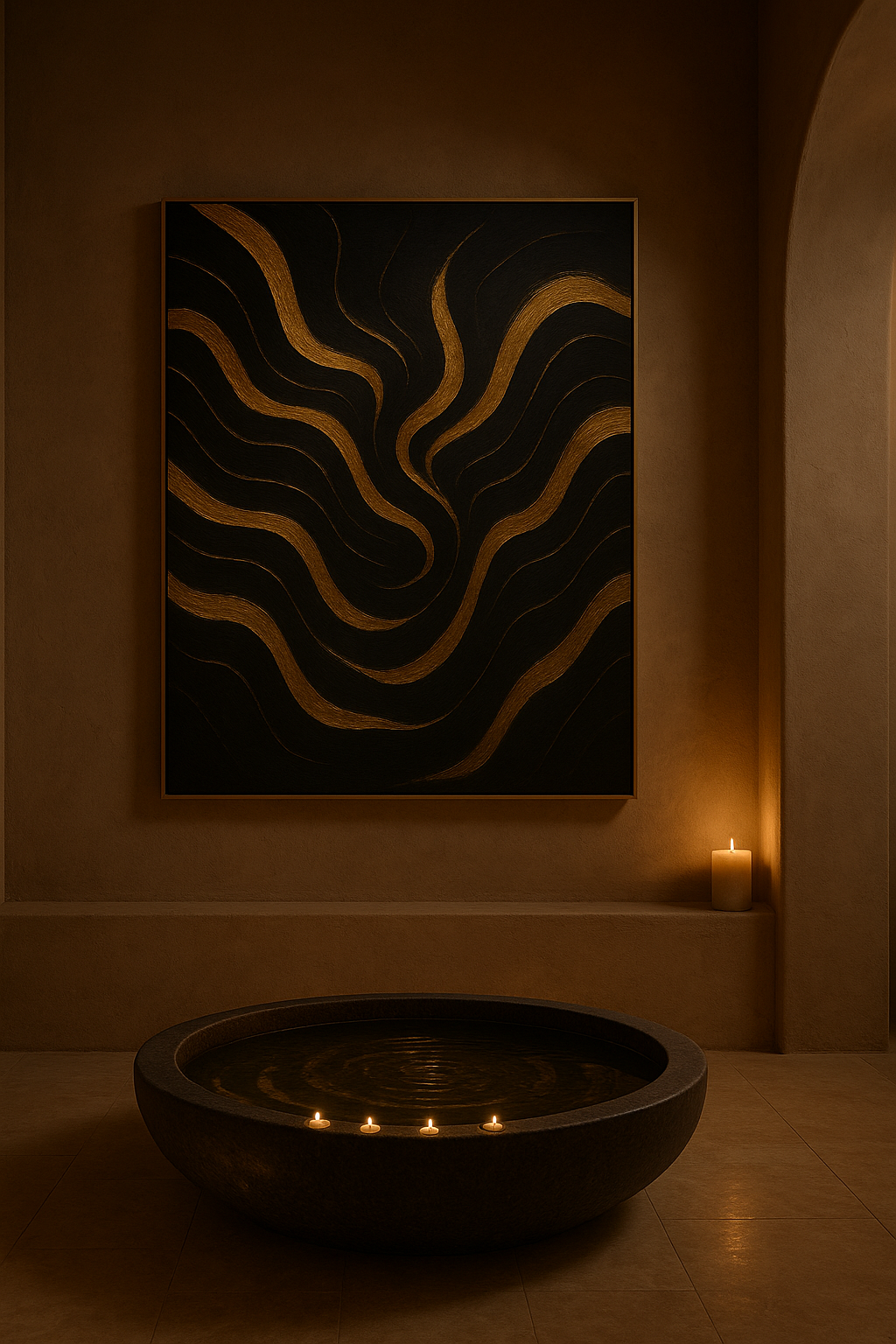 Golden Equilibrium — Black & Gold Luxury Abstract Art | Kasian Art Studio