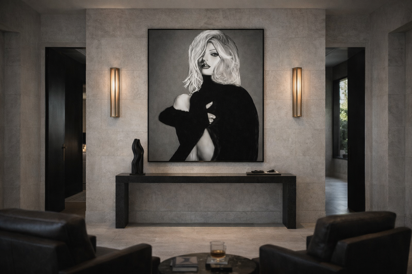 Blue Hour Muse — Limited Edition Monochrome Portrait