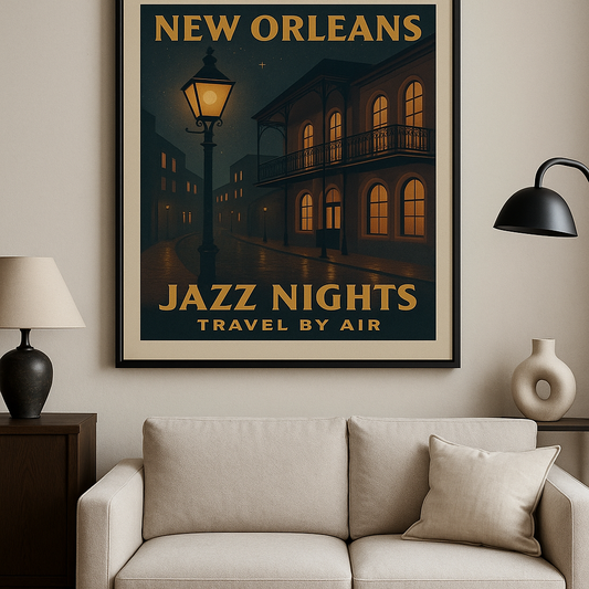 Jazz Nights — New Orleans Vintage Fine Art Poster