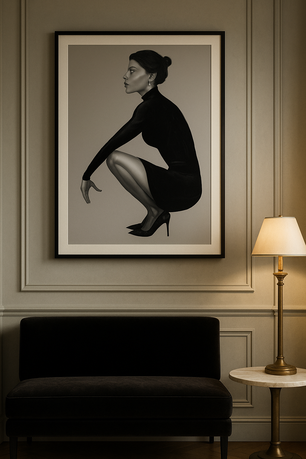 Poise in Silence — Sculptural Noir Study