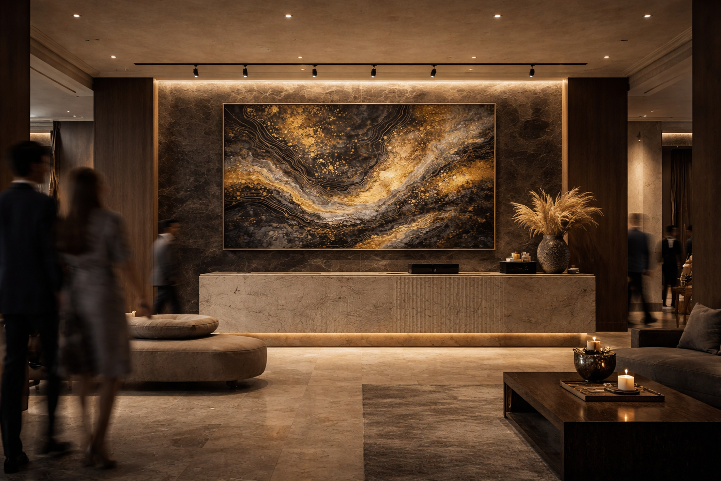 Gilded Faultline — Limited Edition Black & Gold Abstract