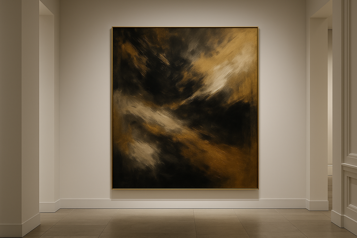 Emberborn — Luxury Black, Gold & Charcoal Abstract Fine Art