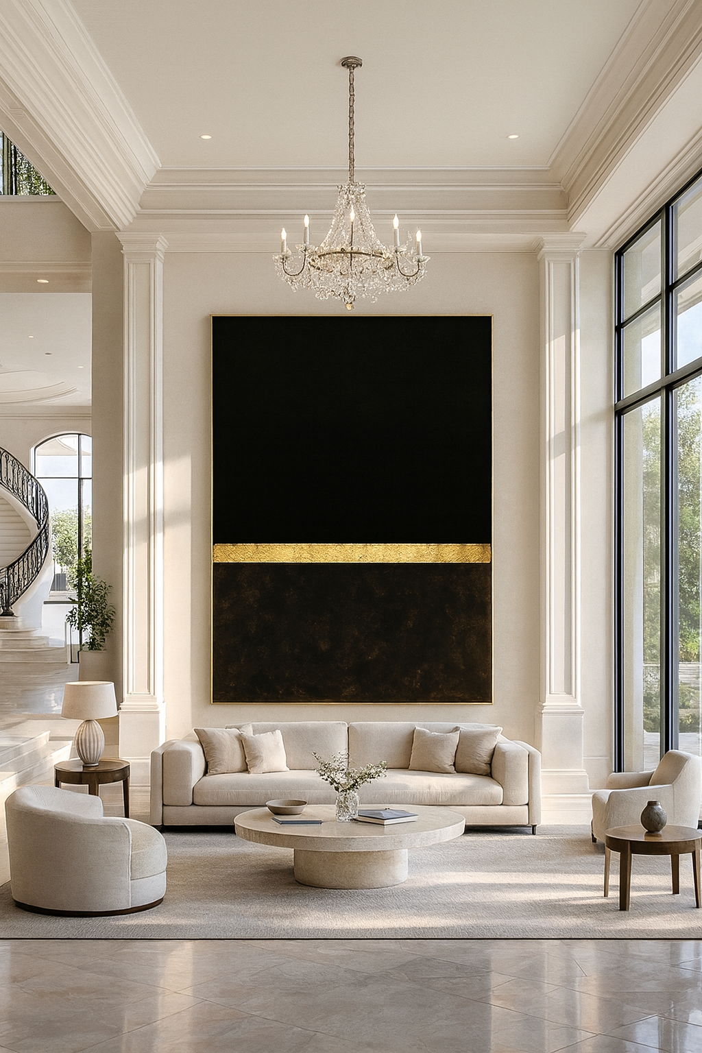 Golden Horizon — Luxury Black & Gold Minimalist Fine Art Print