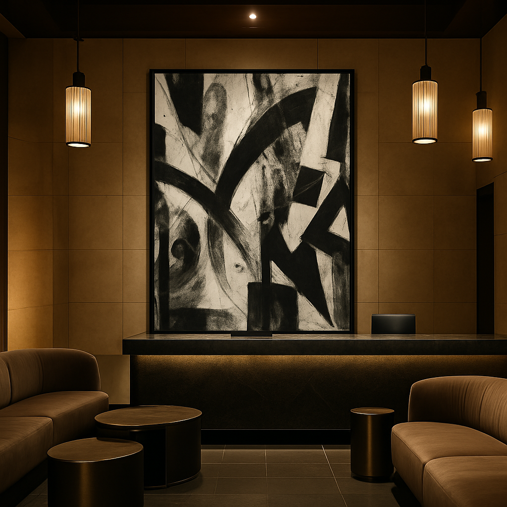 Obsidian Pulse — Monochrome Power Abstract