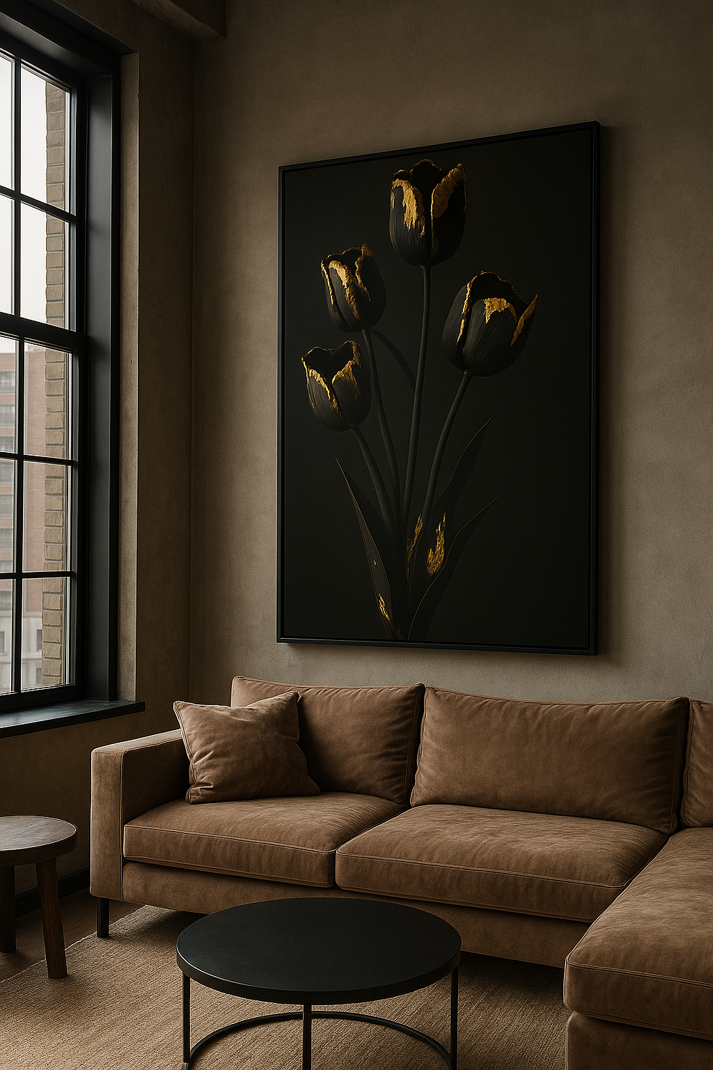 Gilded Stillness — Noir Botanical No. I