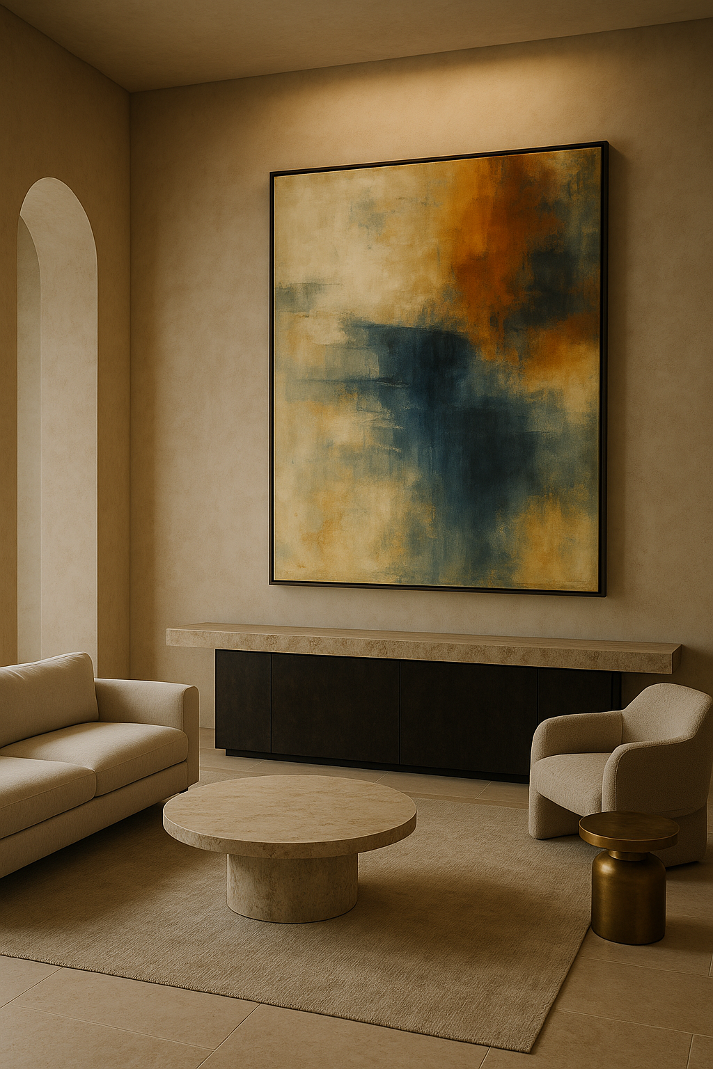 Golden Drift — Coastal Abstract in Quiet Motion