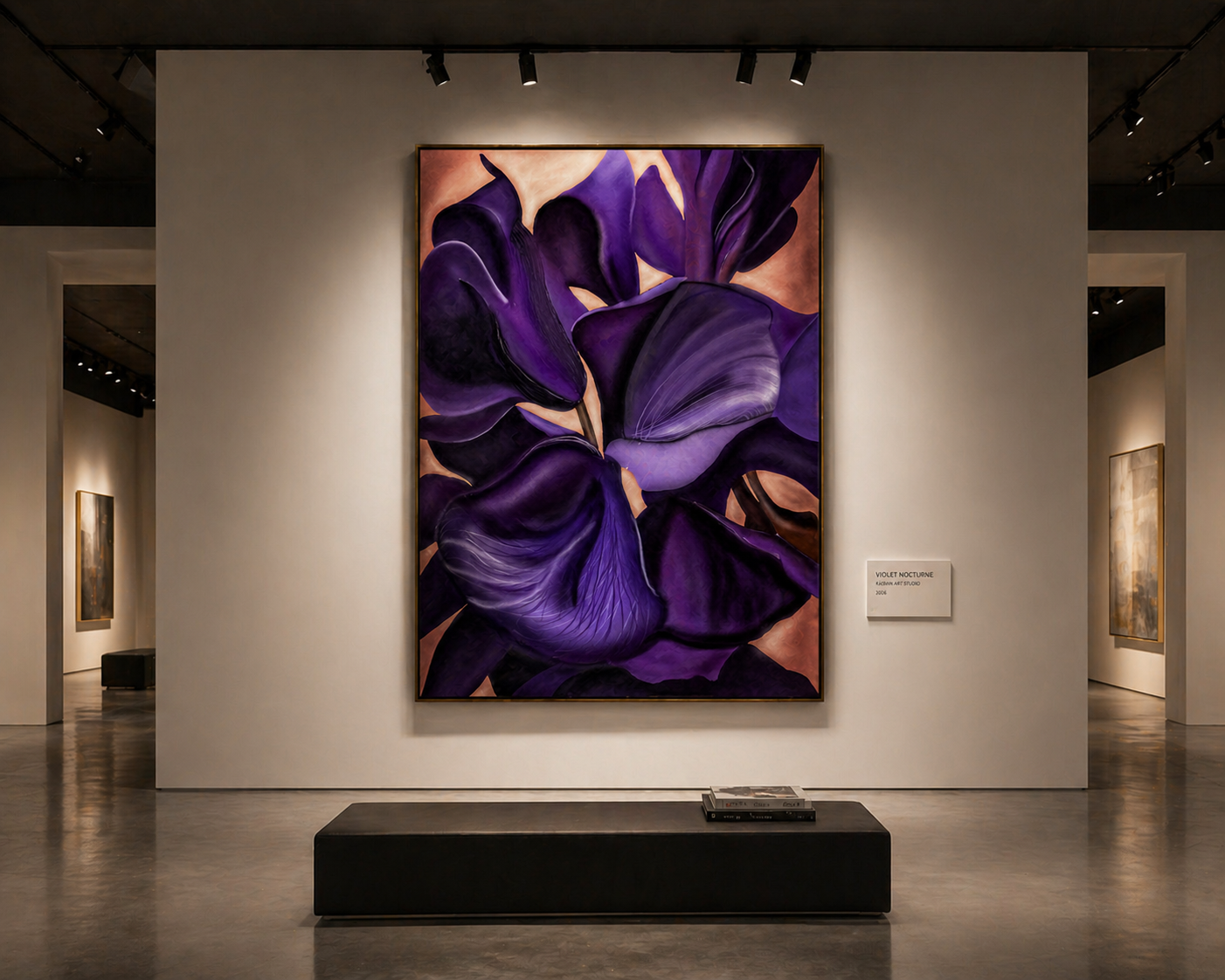 Violet Nocturne | Framed Canvas Purple Botanical Fine Art