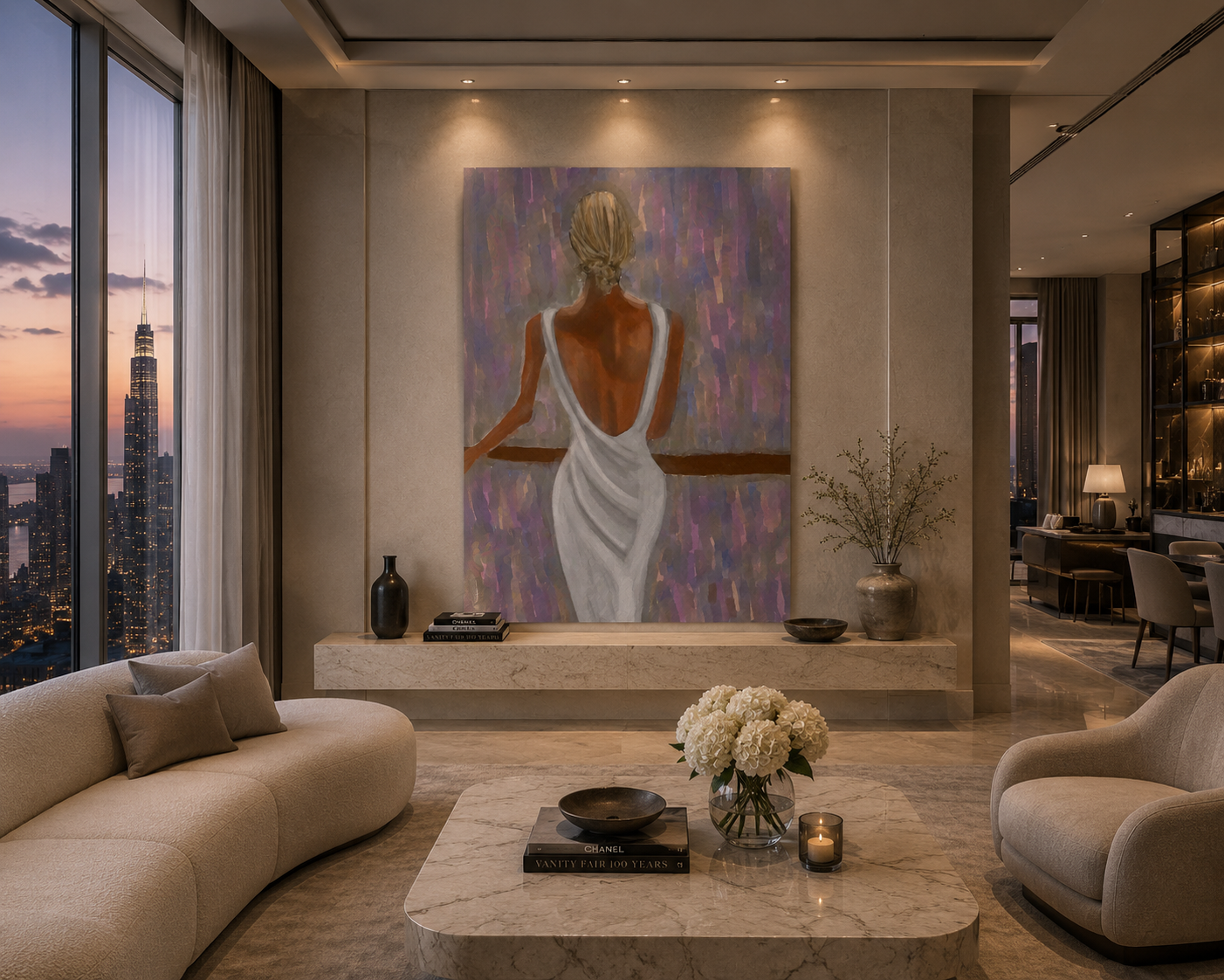Lavender Afterglow — Elegant Figure Wall Art