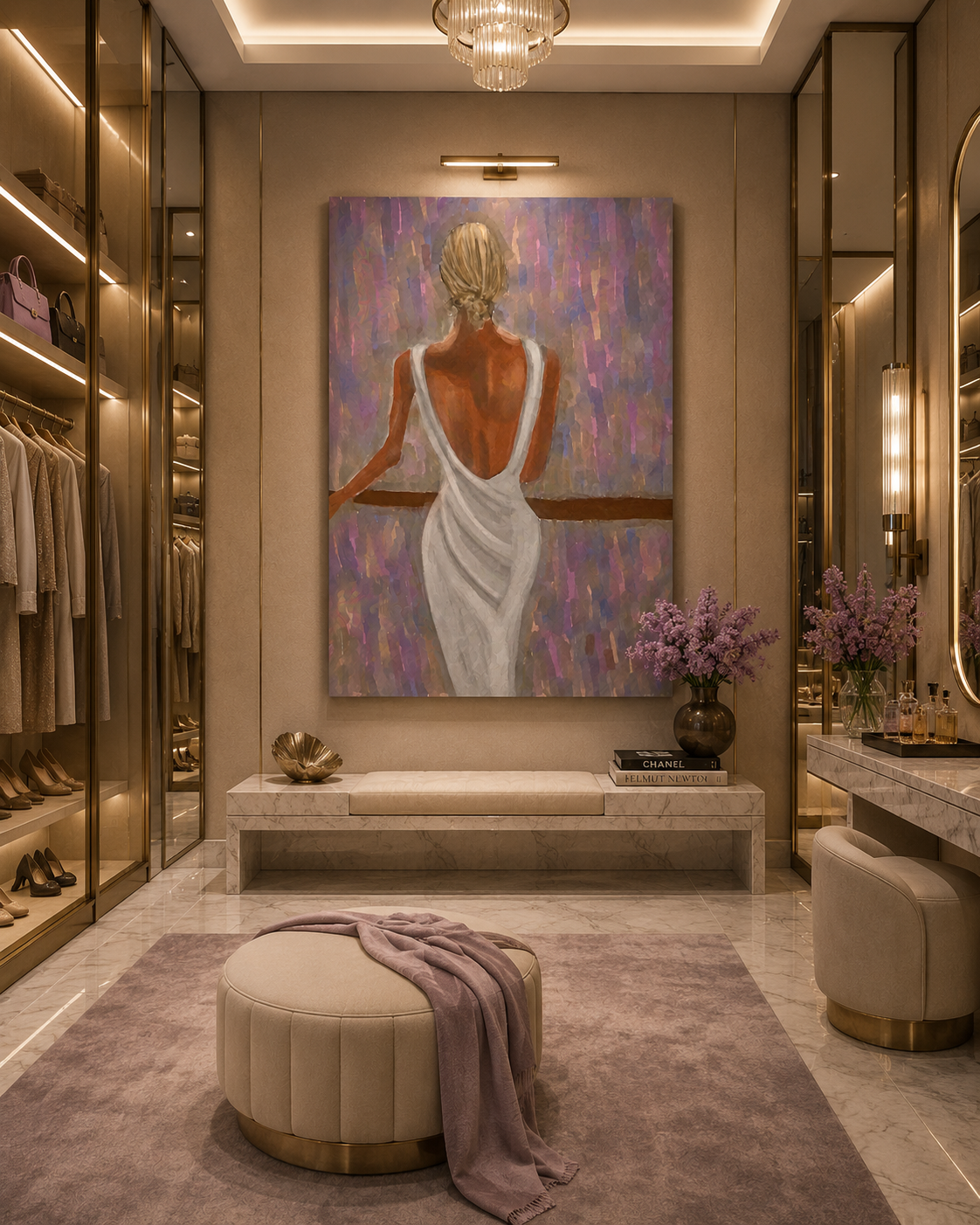 Lavender Afterglow — Elegant Figure Wall Art