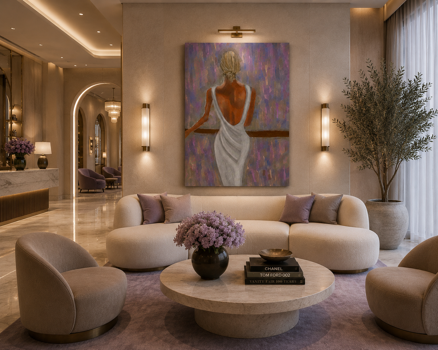 Lavender Afterglow — Elegant Figure Wall Art