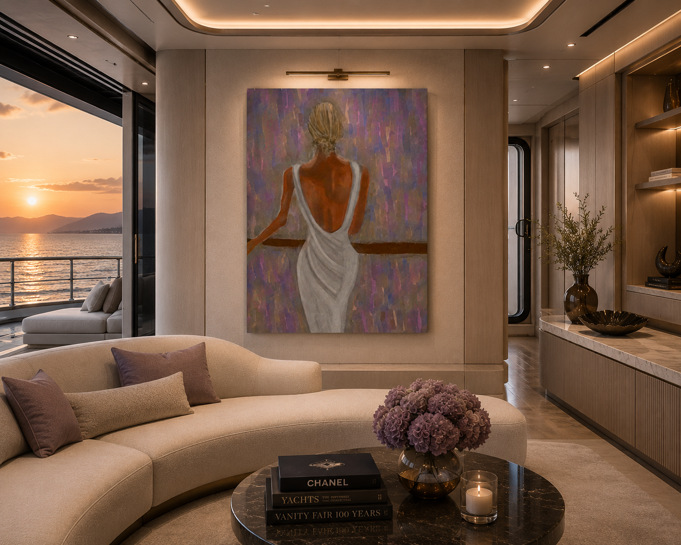 Lavender Afterglow — Elegant Figure Wall Art