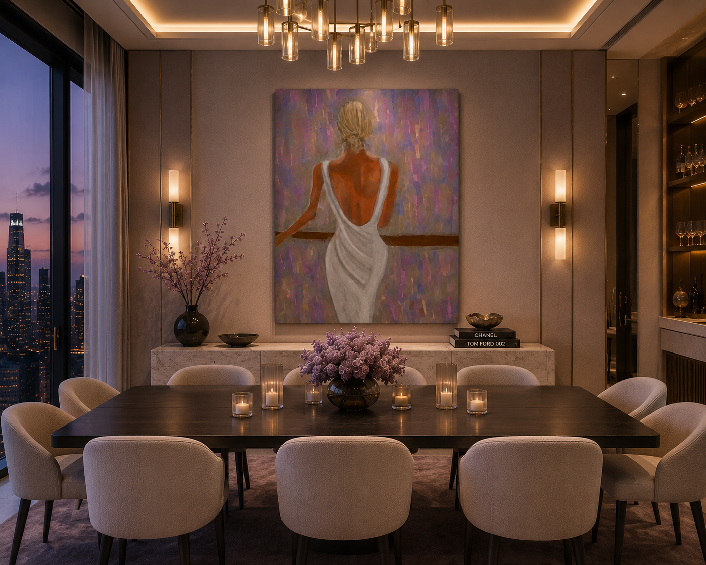 Lavender Afterglow — Elegant Figure Wall Art