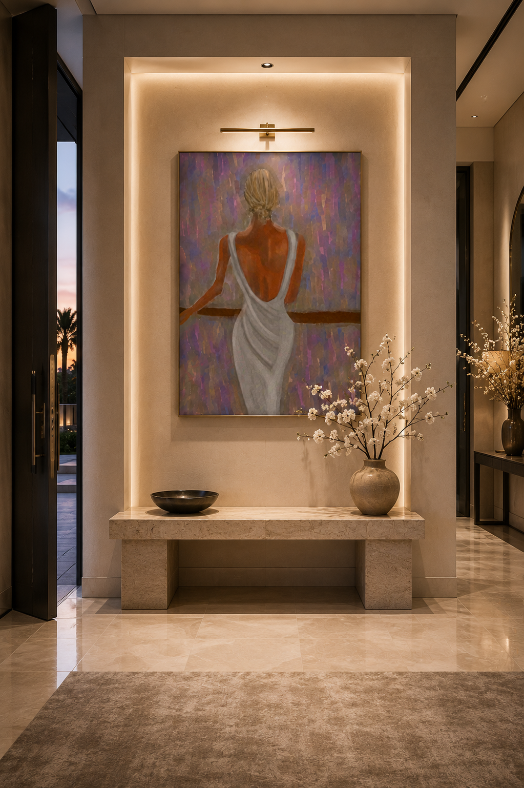 Lavender Afterglow — Elegant Figure Wall Art