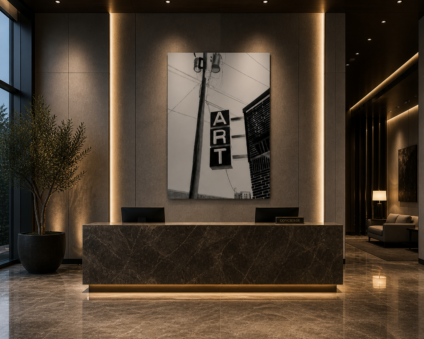 Urban Signal — Black & White Architectural Wall Art
