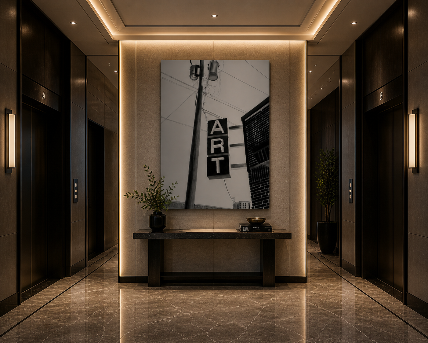 Urban Signal — Black & White Architectural Wall Art