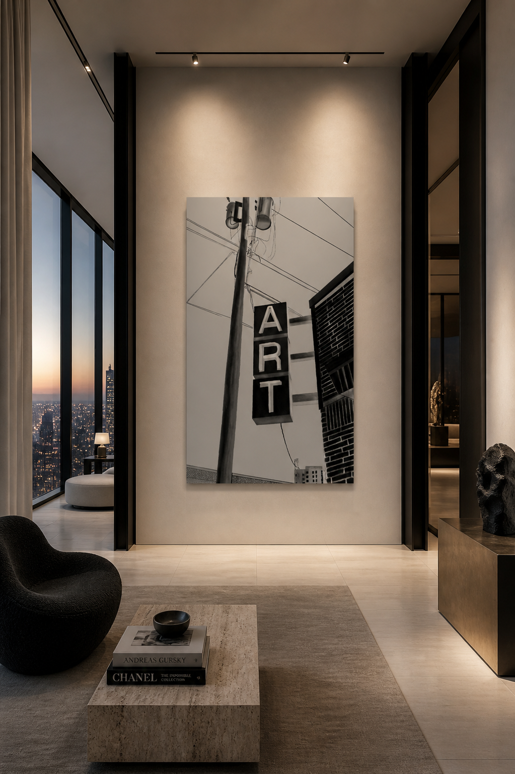 Urban Signal — Black & White Architectural Wall Art